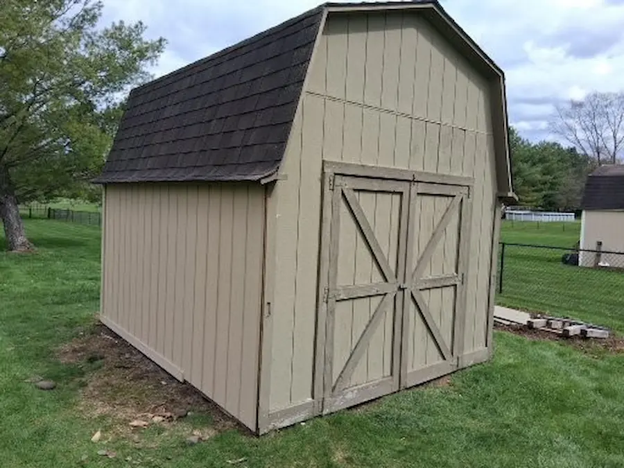 Outbuilding siding condition prior to construction